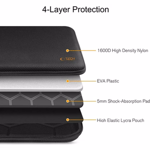 Tech-Protect Hardpouch dėklas 15-16 colių nešiojamam kompiuteriui juodas ir oranžinis