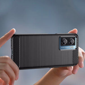 Dėklas telefonui Xiaomi Poco F4 5G – anglies pluošto silikoninis dėklas juodas