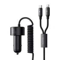 Mcdodo CC-0370 automobilinis įkroviklis, USB-C, Lightning, 120W, su įtraukiamais kabeliais