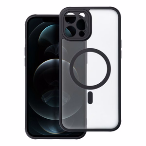 Dėklas telefonui – pilnai matinis magnetinis dėklas, suderinamas su MagSafe IPHONE 12 Pro Max, juodas