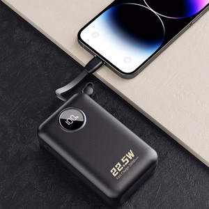 Dudao K14+ Powerbank 20000mAh 22.5W USB-C / USB-A / Built-in Lightning and USB-C Cables - Black