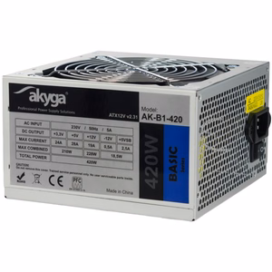 Akyga AK-B1-420 maitinimo blokas 420 W 20+4 pin ATX ATX pilkas