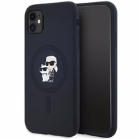 Karl Lagerfeld Silikoninis Karl&Choupette Magnetinis dėklas iPhone 11 / Xr - juodas