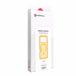 Case for iPhone 17 Pro / 18 Pro (low camera edge) Forcell F-Protect BumperX Premium compatible with MagSafe orange
