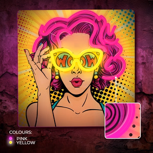 Neon ART LED POWER WOMAN geltonas-violetinis FLA02 Forever Light