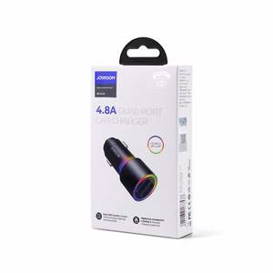 Automobilinis įkroviklis Joyroom JR-CL10 LED 2xUSB 24W juodas