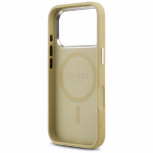 Guess Glitter Triangle Logo MagSafe чехол iPhone 17 Pro золотой