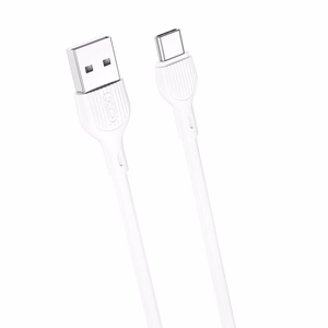 XO laidas NB200 USB - USB-C 1,0m 2.1A, baltas