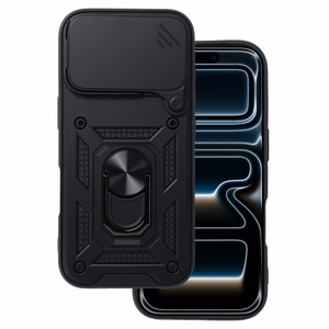 Stumdomas kameros šarvas dėklas telefonui Iphone 17 Pro Max juodas