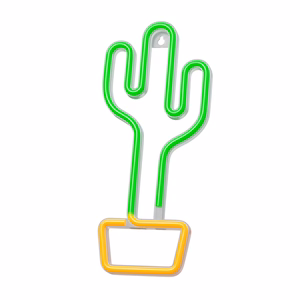Neon LED Light CACTUS oranžinis žalias Bat + USB FLNE02 Forever Light