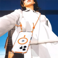 Tel Protect Strap Dėklas telefonui iPhone 15 Pro oranžinis