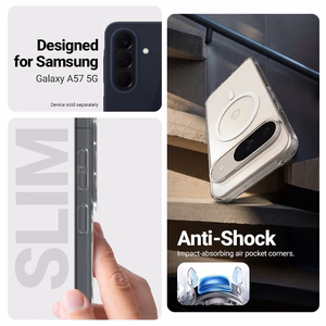 Crong Hybrid Clear Magnetic MagSafe dėklas, skirtas Samsung Galaxy A57, skaidrus