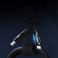 Wozinsky WUCLC2 Lightning - USB-C 36W 480Mb/s kabelis 2m su ekranu - juodas