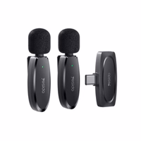 YESIDO KR13 MICROPHONE MEMS 2PCS WITH CLIP TYPE-C  BELAIDIS 2,4GHz juodas