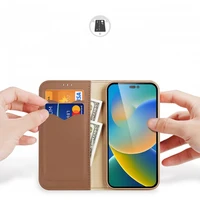 DUX DUCIS piniginės dėklas HIVO IPHONE 15 Pro ruda