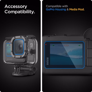 Spigen Glass.tR Slim grūdinto stiklo ir plėvelės 2 dalių rinkinys GoPro Hero 9 / 10 / 11 / 12 - skaidrus