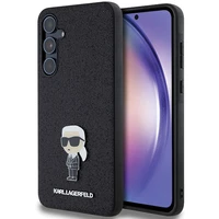 Karl Lagerfeld Fiksuotas Blizgus Ikonik Logotipas Metal Pin dėklas Samsung Galaxy A55 - juodas