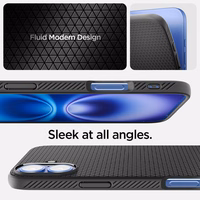 Spigen Liquid Air dėklas iPhone 16 Plus telefonui – juodas