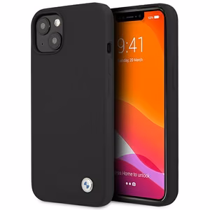 BMW Silicone Signature dėklas telefonui iPhone 13 - juodas