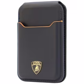 Magnetinė piniginė Lamborghini D1 Genuine Leather MagSafe stovas telefonui oranžinis