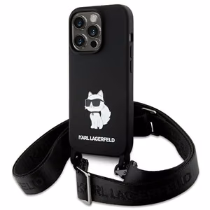 Karl Lagerfeld KLHCP15XSCBSCNK iPhone 15 Pro Max 6.7" kietas dėklas juodas/juodas Crossbody Silikoninis Choupette