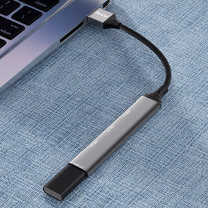Dudao A16B 4-in-1 USB šakotuvas, USB-A–4 × USB 3.0, pilkas