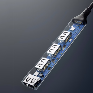 Dudao HUB 4in1 USB-C - 4x USB-A (3 x USB2.0 / USB3.0) 6.3cm juodas (A16T)