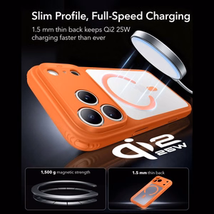 ESR Classic Hybrid MagSafe dėklas, skirtas iPhone 18 Pro / 17 Pro, oranžinis