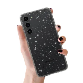 Crystal Glitter dėklas telefonui Samsung Galaxy S23 - sidabrinė