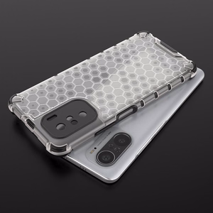 Honeycomb dėklas šarvuotas dėklas su TPU buferiu Xiaomi Redmi K40 Pro+ / K40 Pro / K40 / Poco F3 raudonas