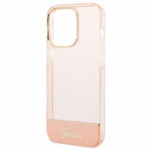 Guess Translucent iPhone 14 Pro Max 6.7" dėklas - rožinis