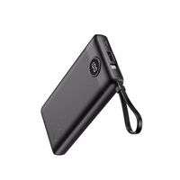 Power Bank Veger "W1116" juodas 10000mAh (PD / QC3.0) + integruotas 3in1 laidas