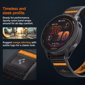 Spigen Athlex Airna Garmin Quick Release 22 mm dirželis, juodas ir oranžinis