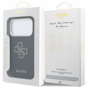 Guess FW dėklas su dervos logotipu iPhone 17 Pro - juodas