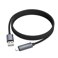 Kabelis USB A į Lightning Hoco 2,4A su ekranu 1 m X112 juodas