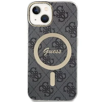 Guess 4G Magnetinis dėklas telefonui iPhone 15 Plus / 14 Plus - juoda