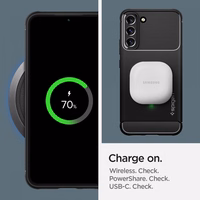 Spigen Rugged Armor dėklas telefonui Samsung Galaxy S22 - Matinis juodas