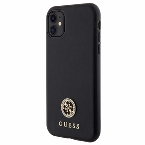 Guess Strass Metal Logo dėklas telefonui iPhone 11 / Xr 6.1" - Juodas