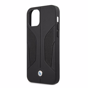 BMW odinis dėklas su perforuotais šonais iPhone 12 Pro Max - juodas