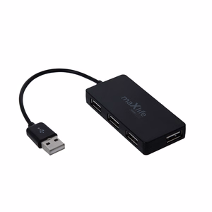Maxlife Namų biuro USB 2.0 šakotuvas USB - 4x USB 0,15 m juodas + kabelis 1,5 m