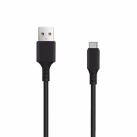 "Setty" automobilinis įkroviklis 1x USB 2,4A juodas + USB-C kabelis 1,0 m