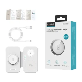 "Choetech T616-F" 3-in-1 indukcinis įkroviklis (baltas)