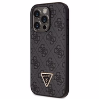 Guess GUHCP14LP4TDSCPK dėklas iPhone 14 Pro - juodas kryžminis 4G metalinis logotipas