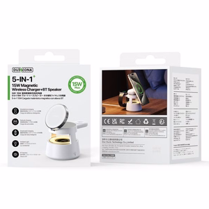 DUZZONA W23 5-in-1 magnetinė belaidžio įkrovimo stotis su Bluetooth garsiakalbiu