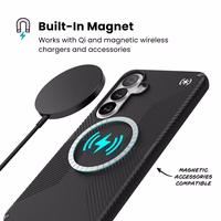 Speck Presidio2 Grip Magnet - Samsung Galaxy S26+ MagSafe dėklas (juodas/Slate pilkas/baltas)