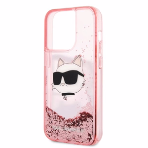 Karl Lagerfeld KLHCP14LLNCHCP iPhone 14 Pro 6.1" kietasis dėklas rožinis/rožinis Blizgus Choupette Head