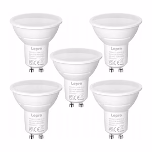 LEPRO 200073-WW-EU-5 GU10 LED Bulb, 4.5W, 345 lm, 2700K, 100°, 5-pack