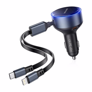 "Vention FFOB0" USB-C automobilinis įkroviklis + USB-C/žaibolaidis 30 W