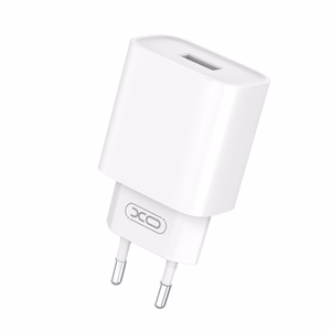 XO sieninis įkroviklis CE02D QC 3.0 18W 1x USB, baltas + USB-C laidas