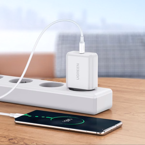 Ugreen US264 60518 USB-C / USB-C PD QC AFC laidas 1m - baltas